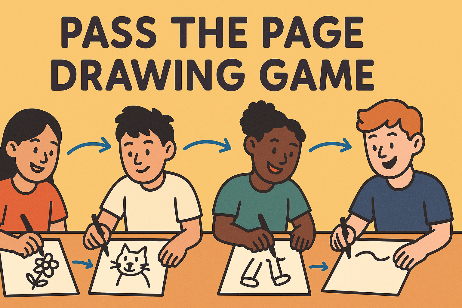 Pass the Page Drawing Game